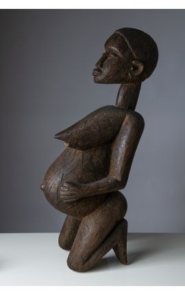 Art tribal d'Afrique - CONGO Sculpture bois femme enceinte 02 achat art primitif