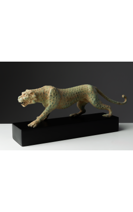 Achat Art - Achat cadeaux -SCULPTURE - Leopard en bronze sur socle